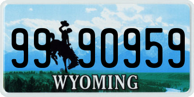WY license plate 9990959
