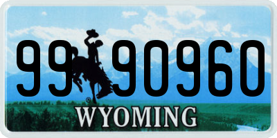 WY license plate 9990960