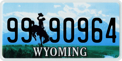 WY license plate 9990964