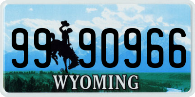 WY license plate 9990966