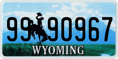 WY license plate 9990967