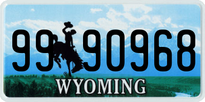 WY license plate 9990968