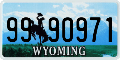 WY license plate 9990971