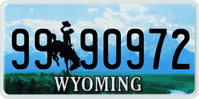 WY license plate 9990972