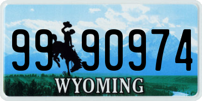 WY license plate 9990974
