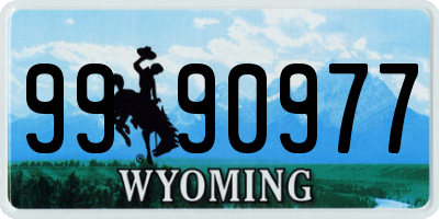 WY license plate 9990977
