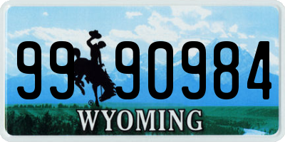 WY license plate 9990984