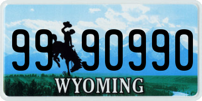 WY license plate 9990990