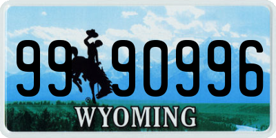 WY license plate 9990996