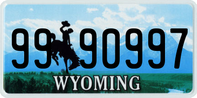 WY license plate 9990997