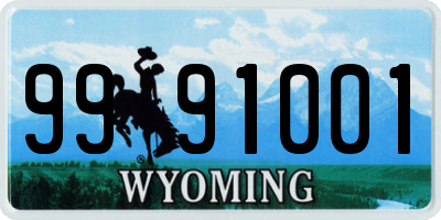 WY license plate 9991001