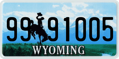 WY license plate 9991005