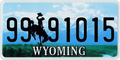 WY license plate 9991015