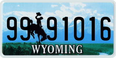 WY license plate 9991016