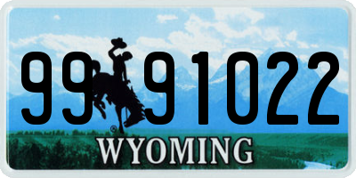 WY license plate 9991022