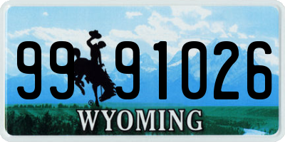 WY license plate 9991026