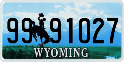 WY license plate 9991027