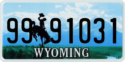 WY license plate 9991031