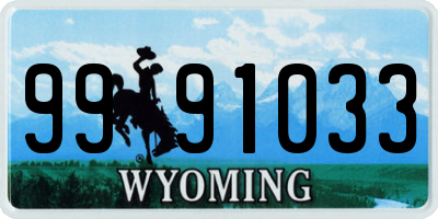 WY license plate 9991033