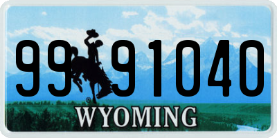 WY license plate 9991040