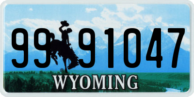 WY license plate 9991047