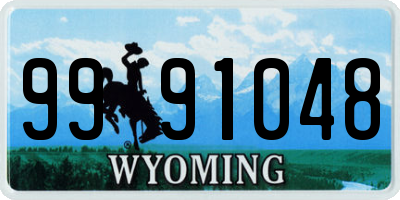 WY license plate 9991048