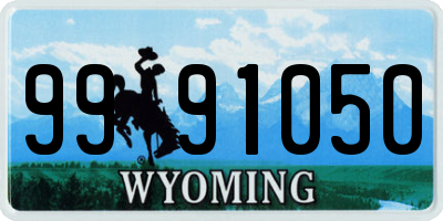 WY license plate 9991050