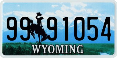 WY license plate 9991054