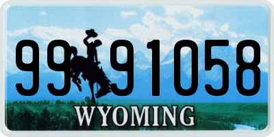 WY license plate 9991058