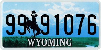 WY license plate 9991076