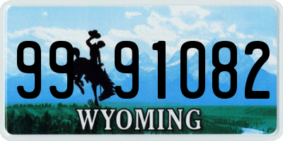 WY license plate 9991082