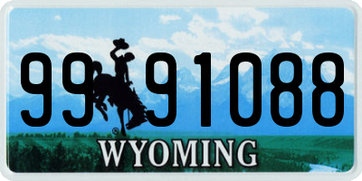 WY license plate 9991088