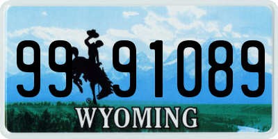 WY license plate 9991089