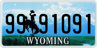 WY license plate 9991091