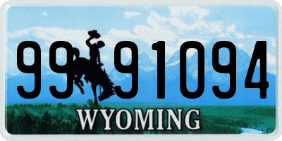 WY license plate 9991094