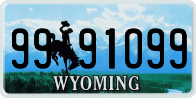 WY license plate 9991099