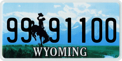 WY license plate 9991100