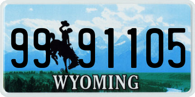 WY license plate 9991105