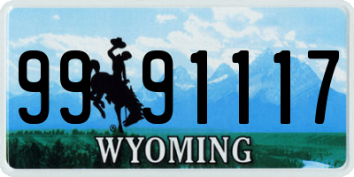 WY license plate 9991117