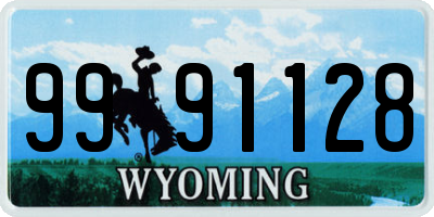 WY license plate 9991128