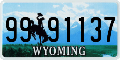 WY license plate 9991137