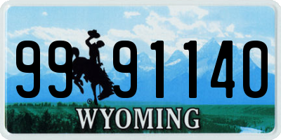 WY license plate 9991140