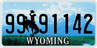 WY license plate 9991142