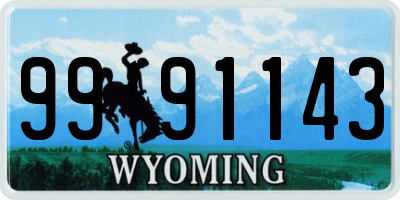 WY license plate 9991143