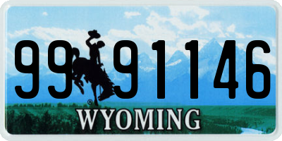 WY license plate 9991146