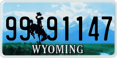 WY license plate 9991147
