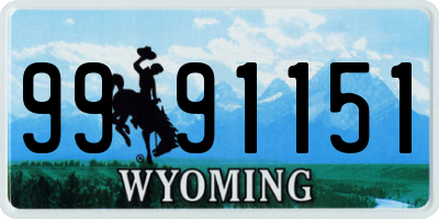 WY license plate 9991151