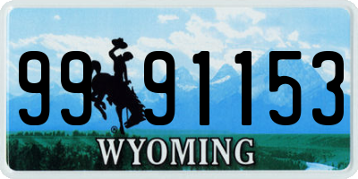 WY license plate 9991153