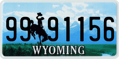 WY license plate 9991156