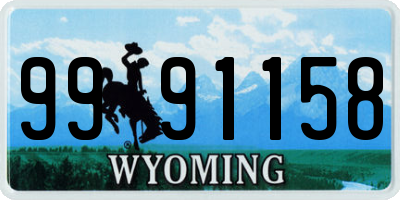 WY license plate 9991158